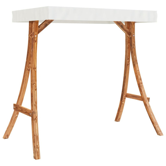 Cadre de balançoire avec toit crème bois courbé à finition teck