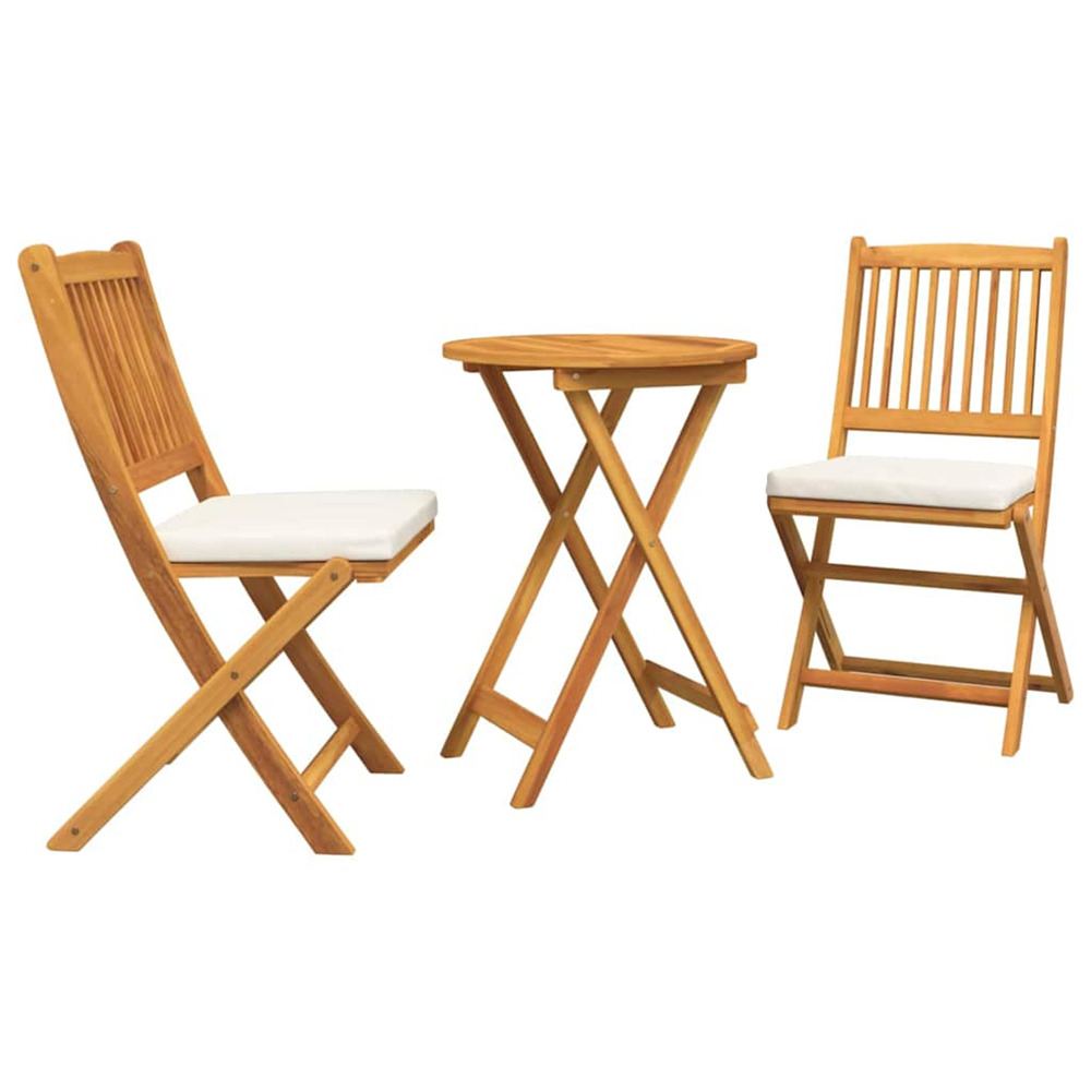 Ensemble bistro de jardin 3 pcs marron bois d'acacia massif