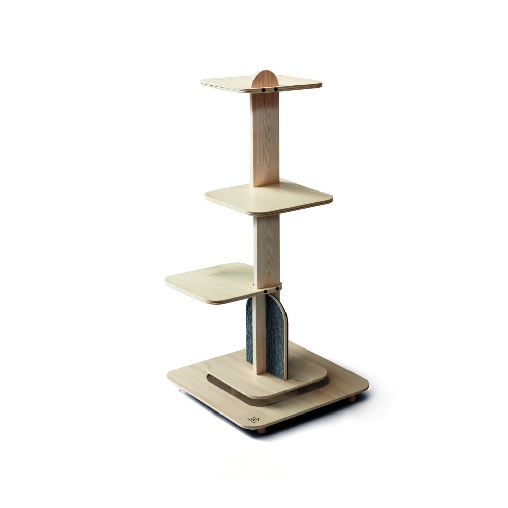 Beauregard - arbre à chat en bois design, 57,5x50x90cm