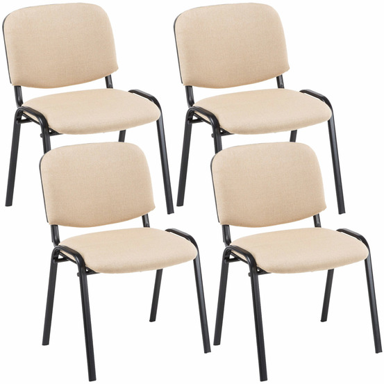 Lot de 4 chaises visiteurs ken tissu
