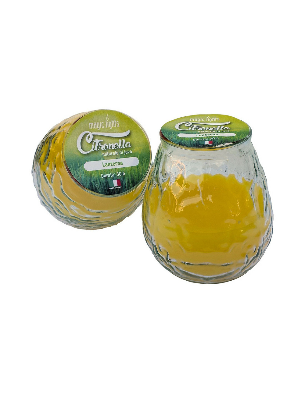 Bougie verre citronelle ø9,5x10,5cm magic lights - magic lights