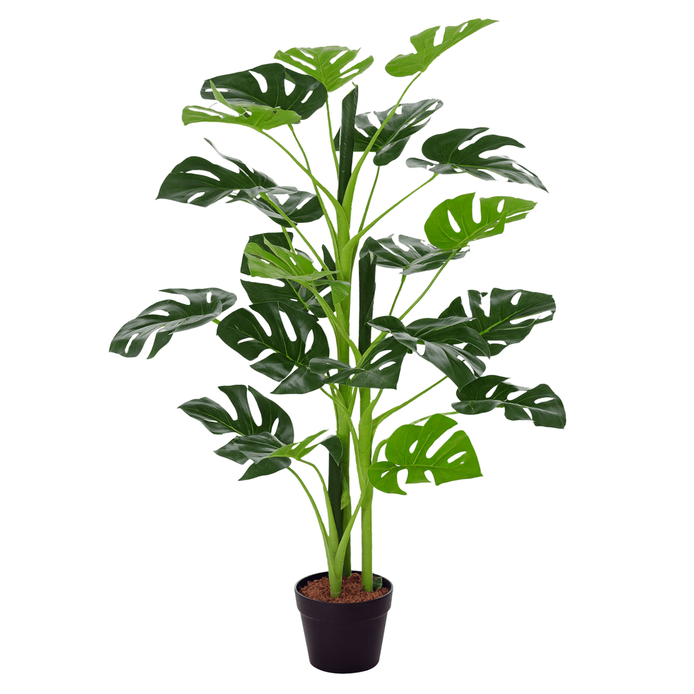 Monstera artificiel intérieur extérieur pe décoration tropicale 21 feuilles 100cm vert