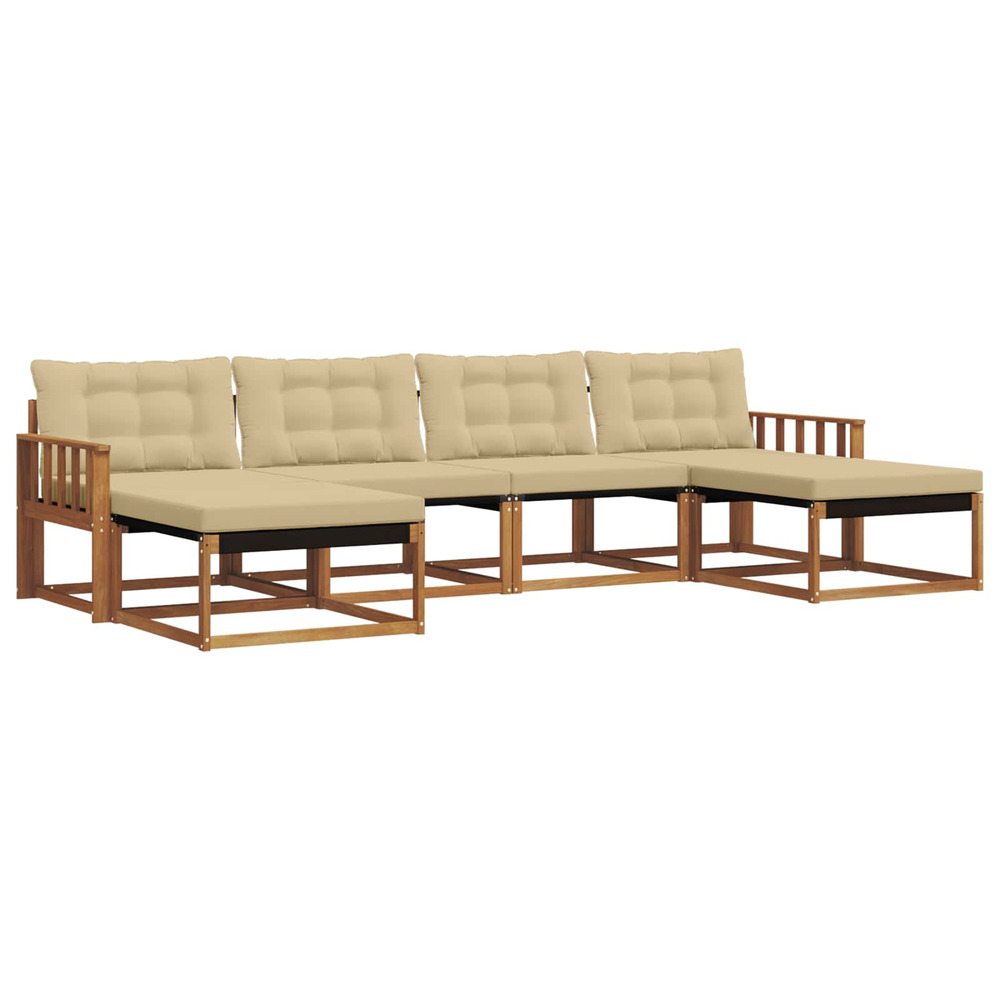 Ensemble de canapés d'extérieur 6 pcs naturel et beige