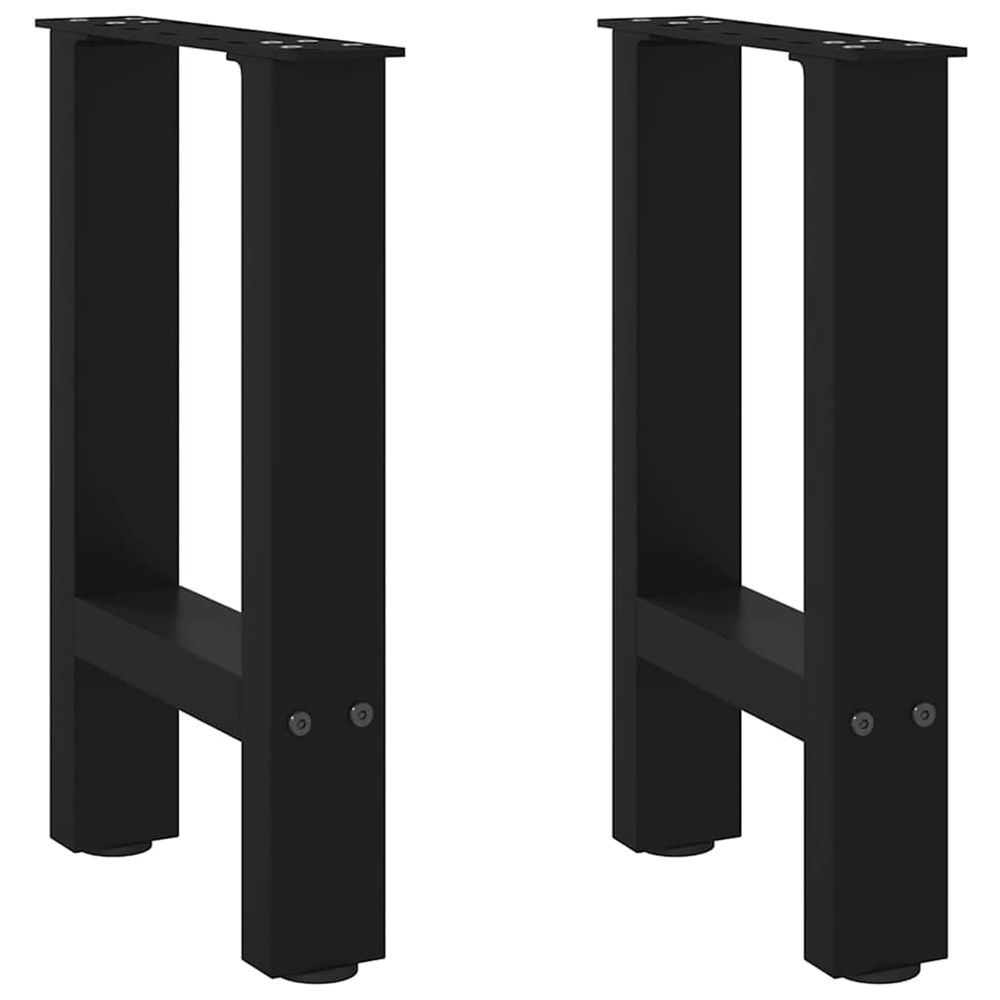 Pieds de table basse noir 2 pièces 38 x (42-43) cm acier