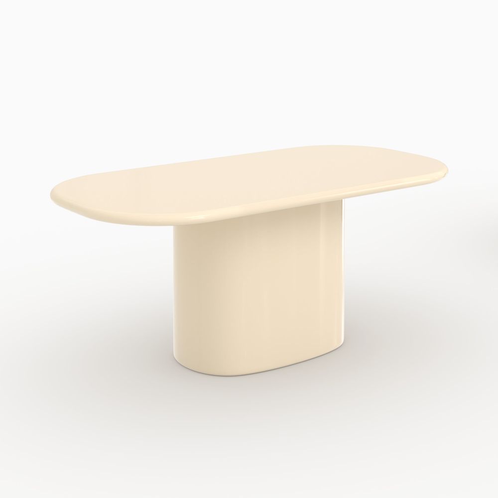 Lydia-table rectangulaire laquée blanche en mdf, 6 personnes