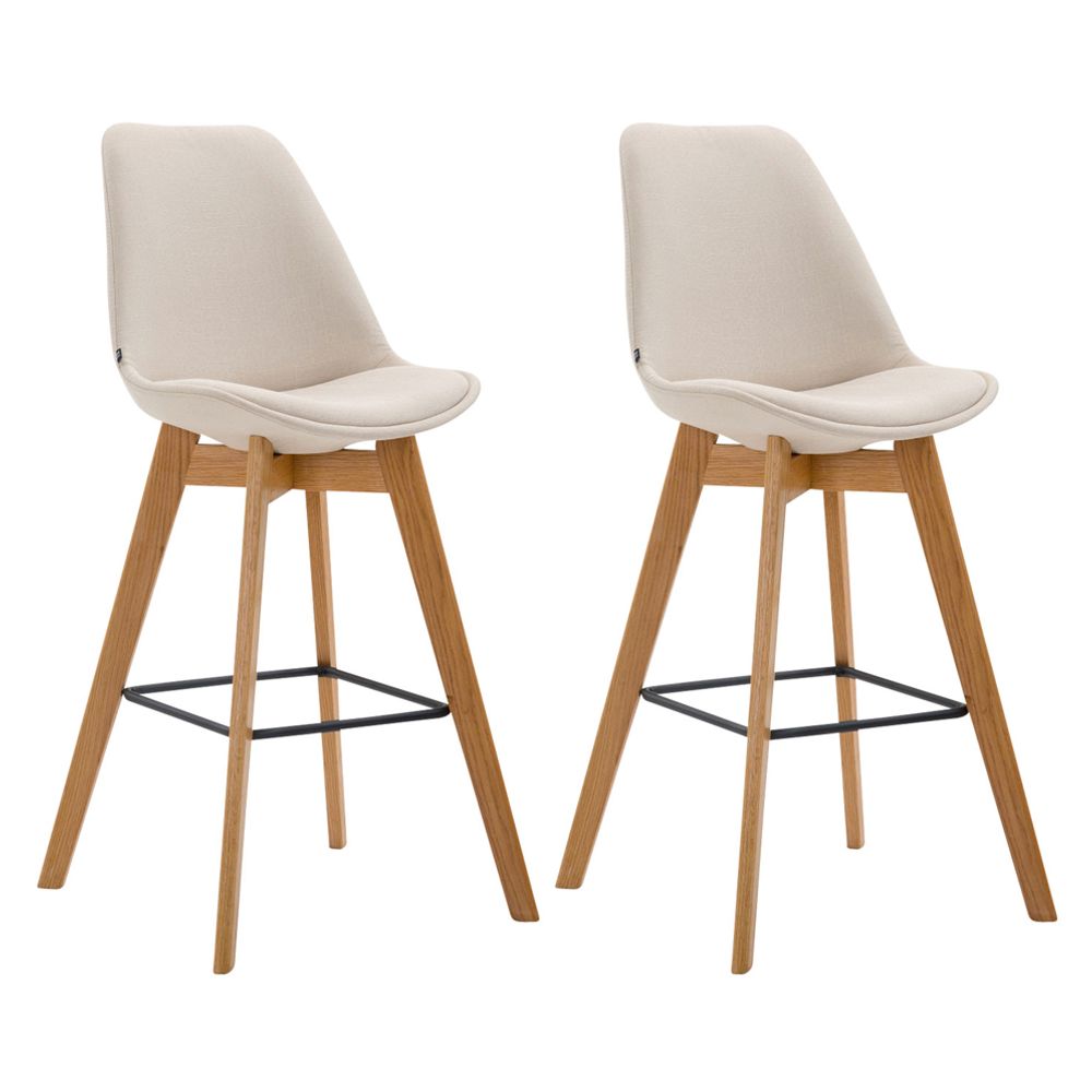 Lot de 2 tabourets de bar metz tissu naturel