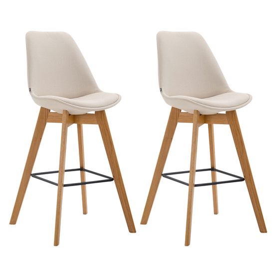 Lot de 2 tabourets de bar metz tissu naturel
