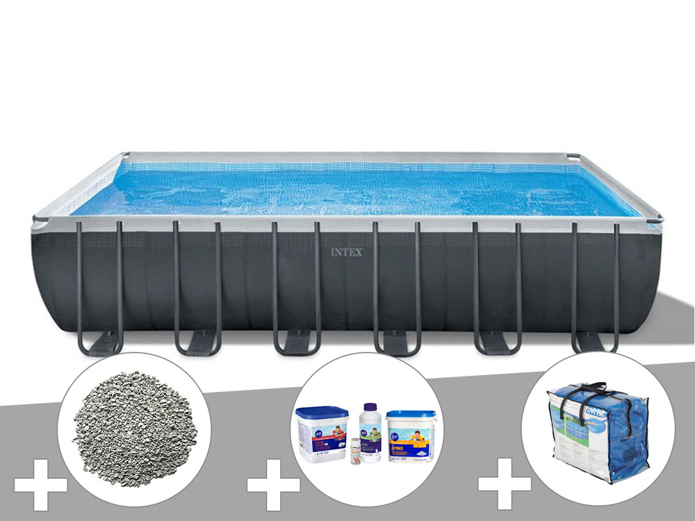 Kit piscine tubulaire ultra xtr frame rectangulaire 7,32 x 3,66 x 1,32 m + bâch