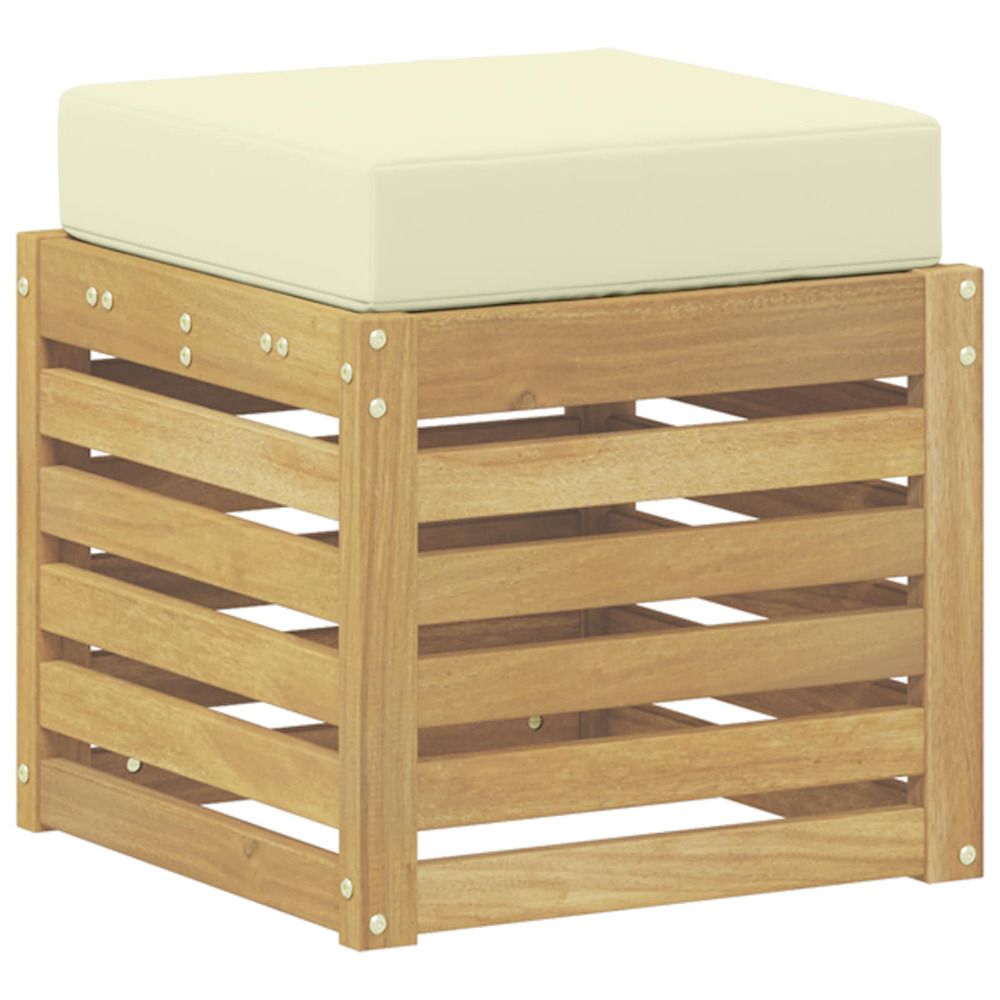 Banc de jardin bois d'acacia massif blanc