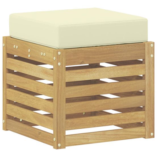 Banc de jardin bois d'acacia massif blanc