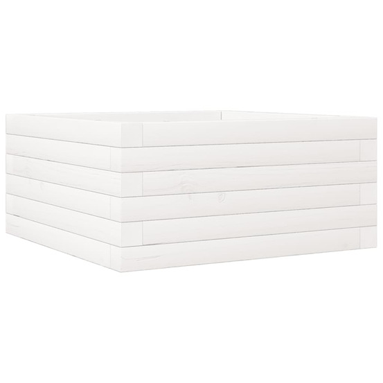 Jardinière d'extérieur blanc 50x50x23 cm bois de pin massif