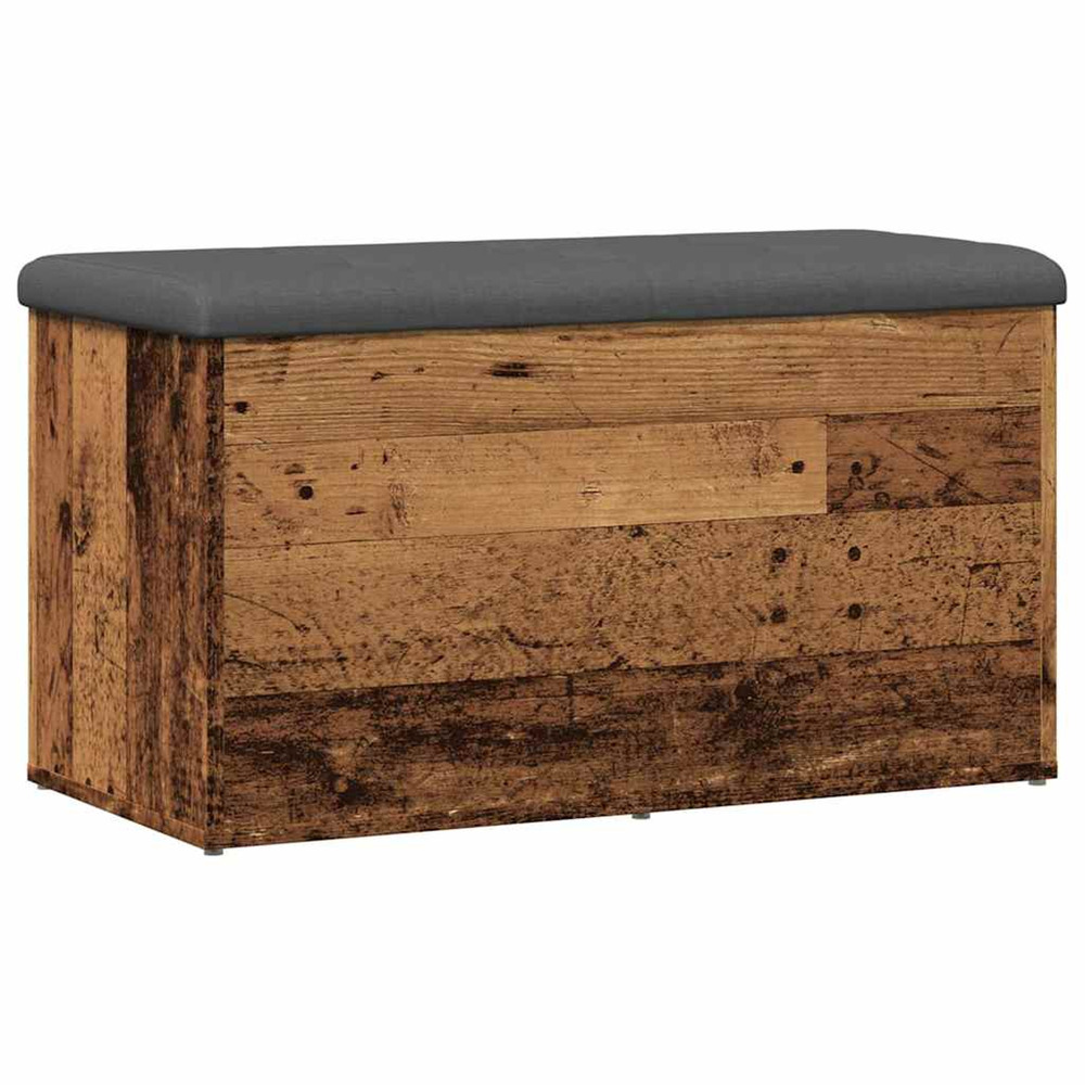 Banc de rangement vieux bois 82x42x45 cm bois d'ingénierie