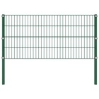 Panneau de clôture avec poteaux fer 1,7 x 0,8 m vert