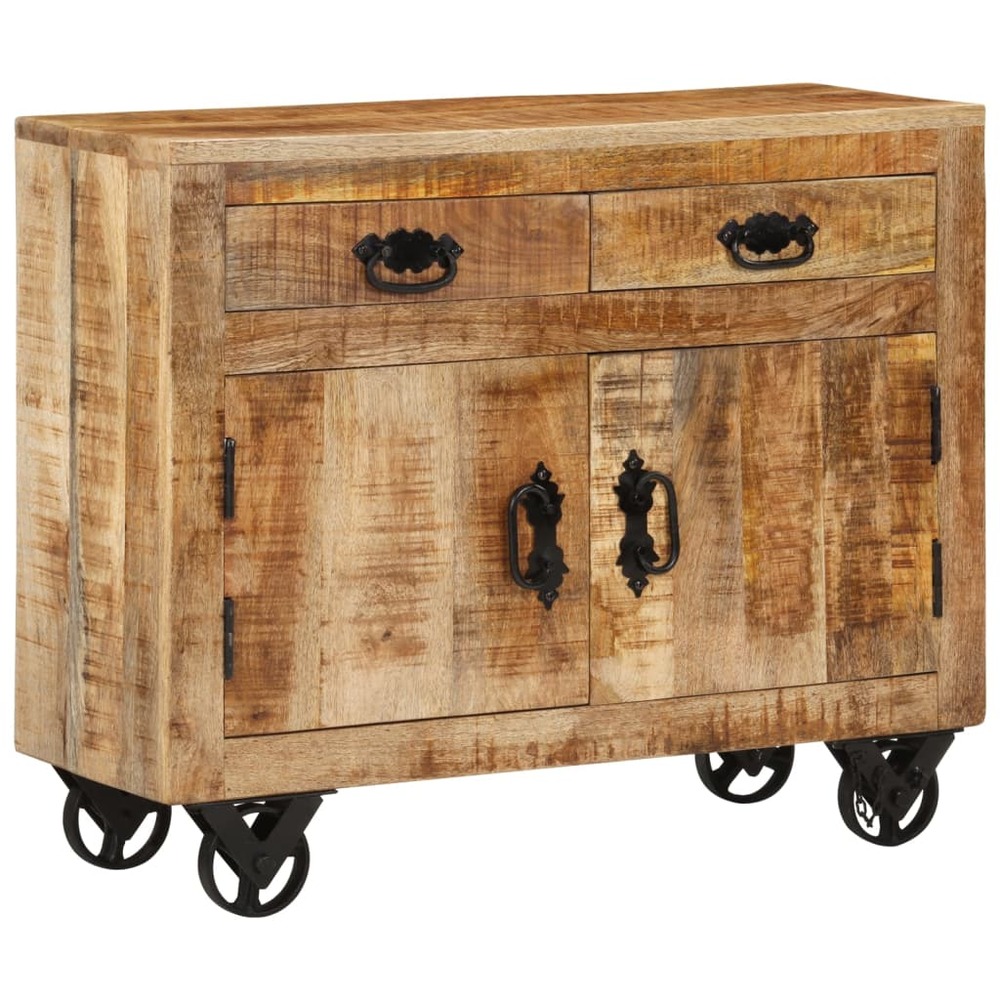 Buffet bahut commode armoire meuble de rangement organisateur cuisine salle de séjour salon 80 x 30 x 65 cm bois de manguier