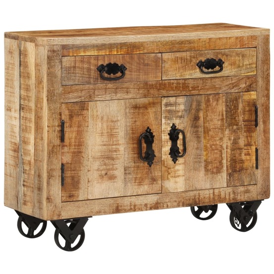 Buffet bahut commode armoire meuble de rangement organisateur cuisine salle de séjour salon 80 x 30 x 65 cm bois de manguier