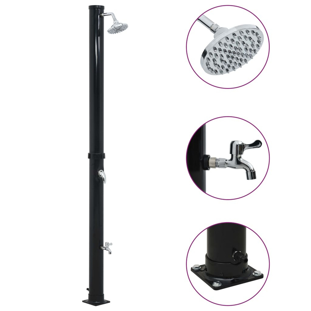 Douche solaire noir 220 cm 20 l
