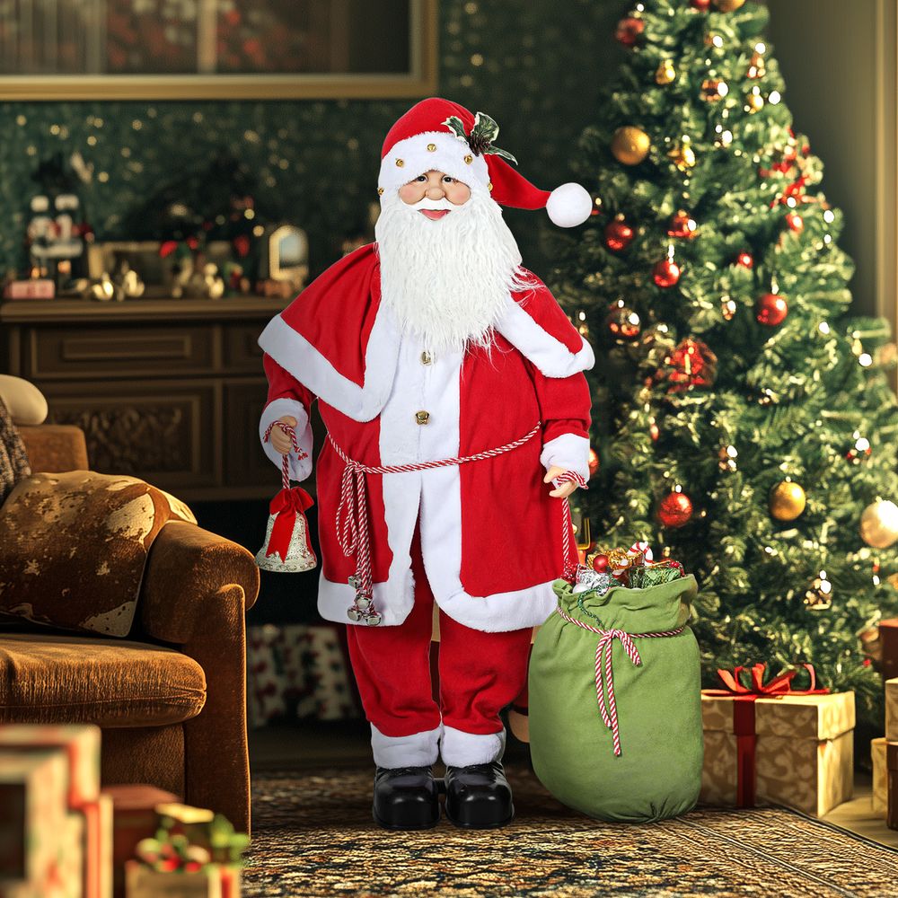 Figurine de père noël en polyester et acier rouge 140 cm