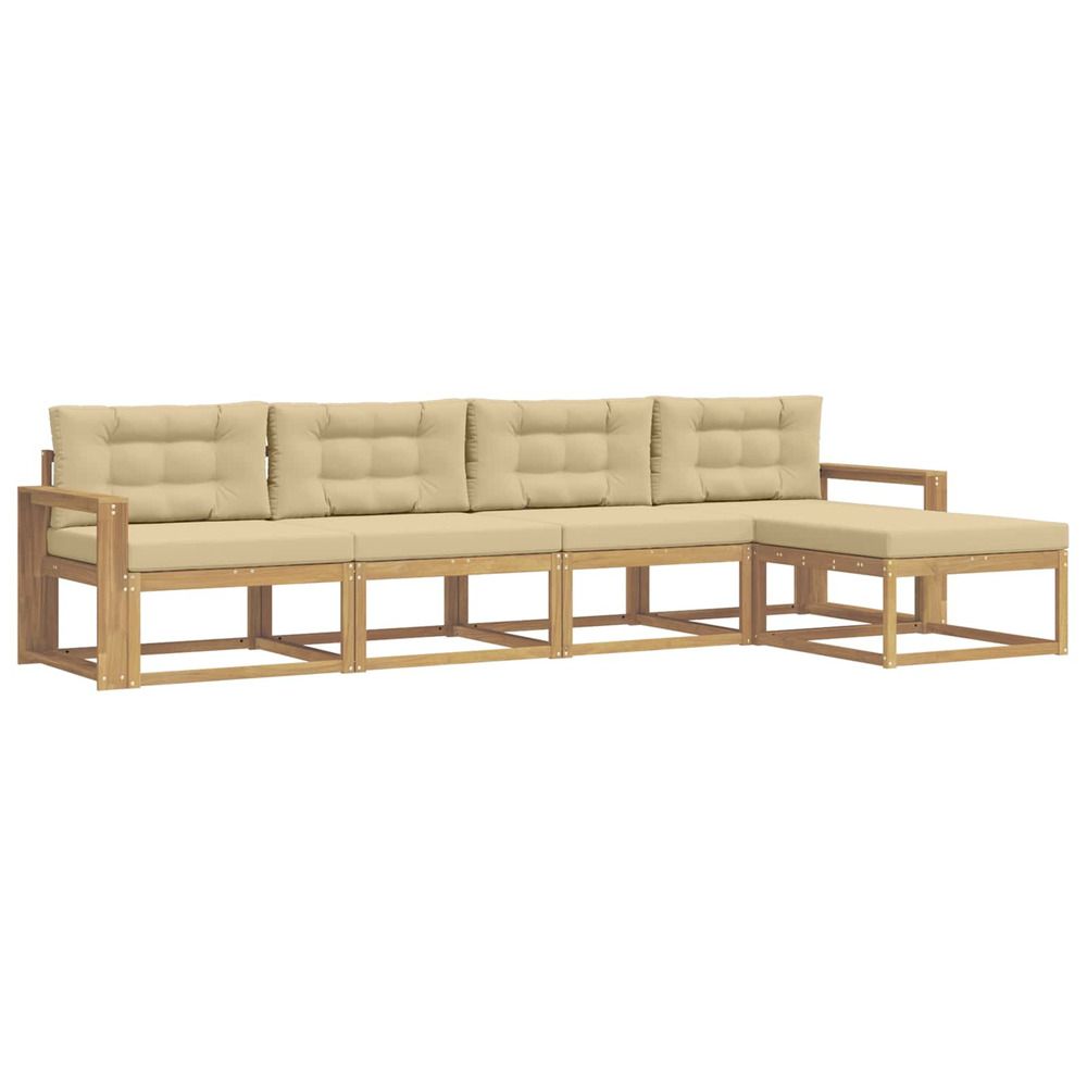 Ensemble de canapés d'extérieur 4 pc blanc et beige polyester