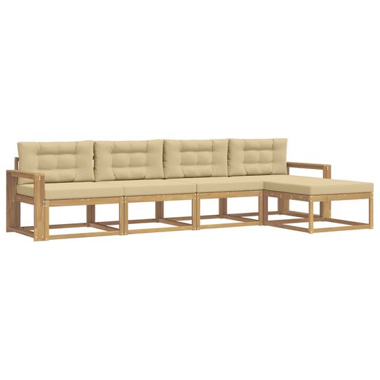 Ensemble de canapés d'extérieur 4 pc blanc et beige polyester