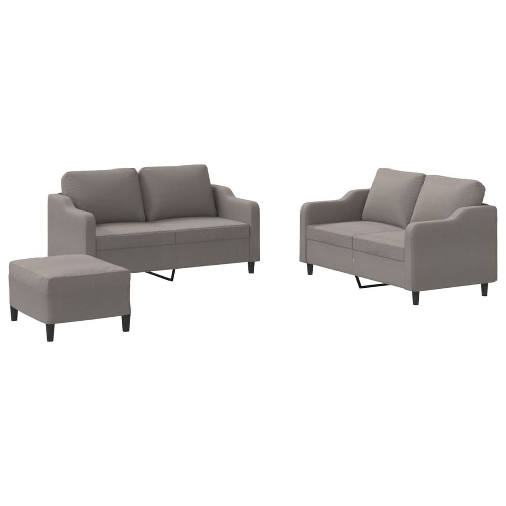 Ensemble de canapés 3 pcs avec coussins taupe tissu