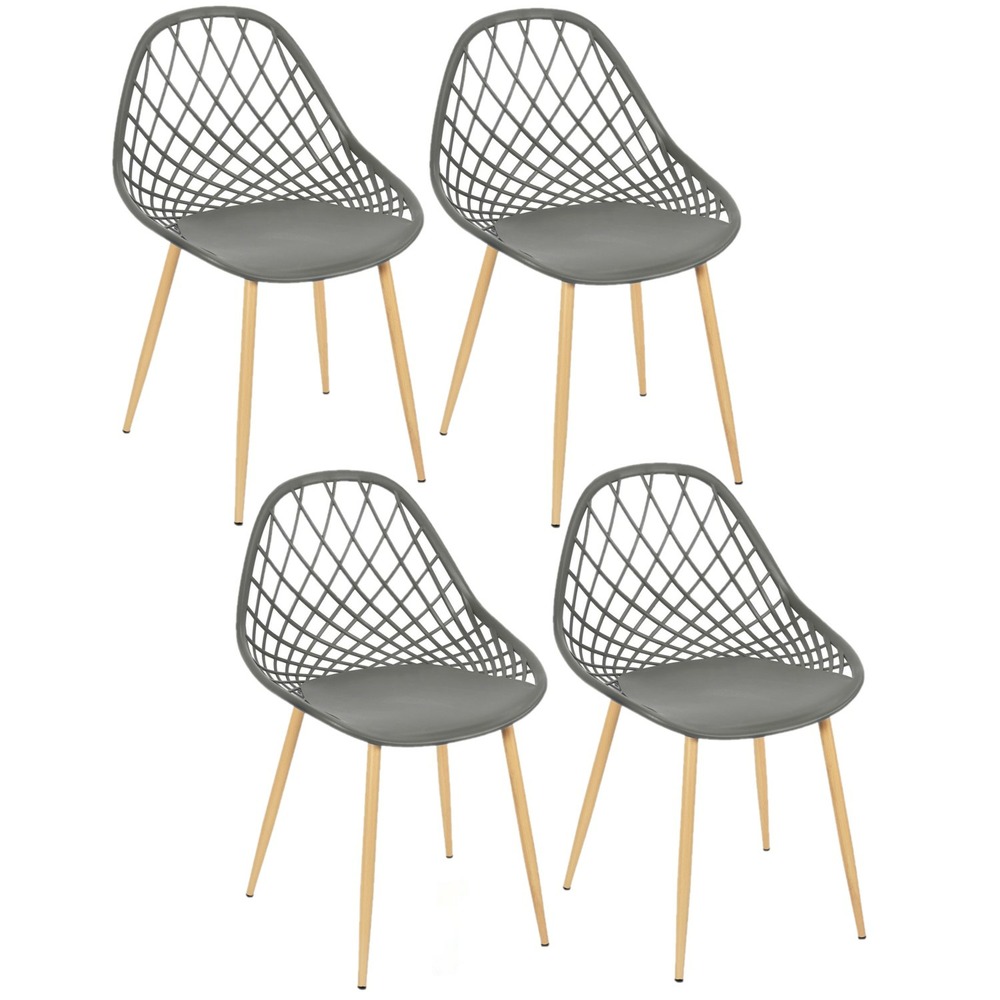 Lot de 4 chaises d'extérieur malaga en polypropylène