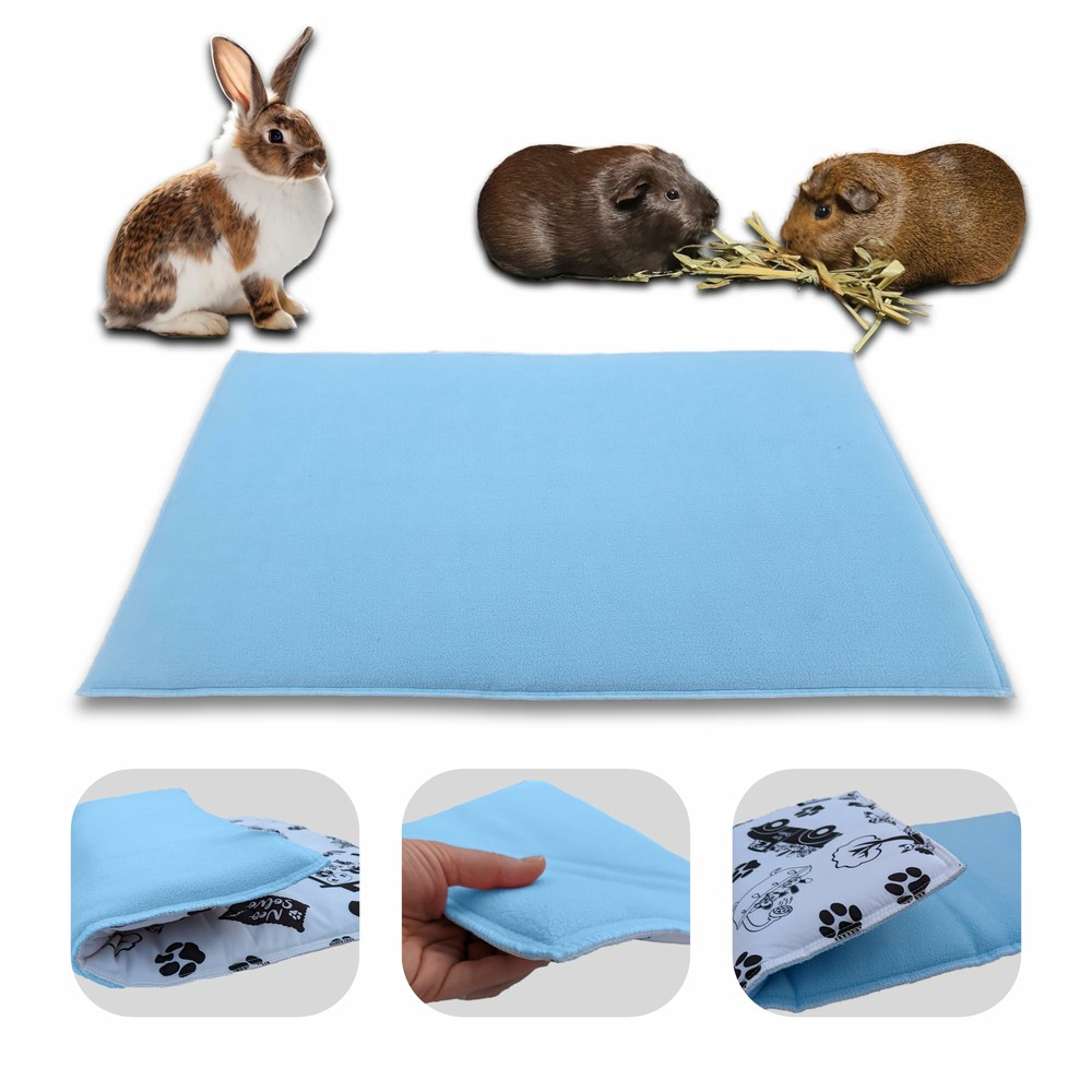 Tapis pour cochon d'inde et lapin en polaire - 60 x 50 cm - polaire absorbant, lavable en machine, economique et ecologique