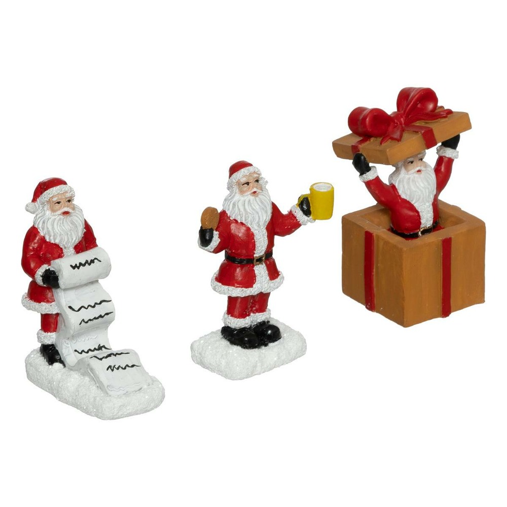 Lot de 3 santons pour village père noël h.21cm assorti