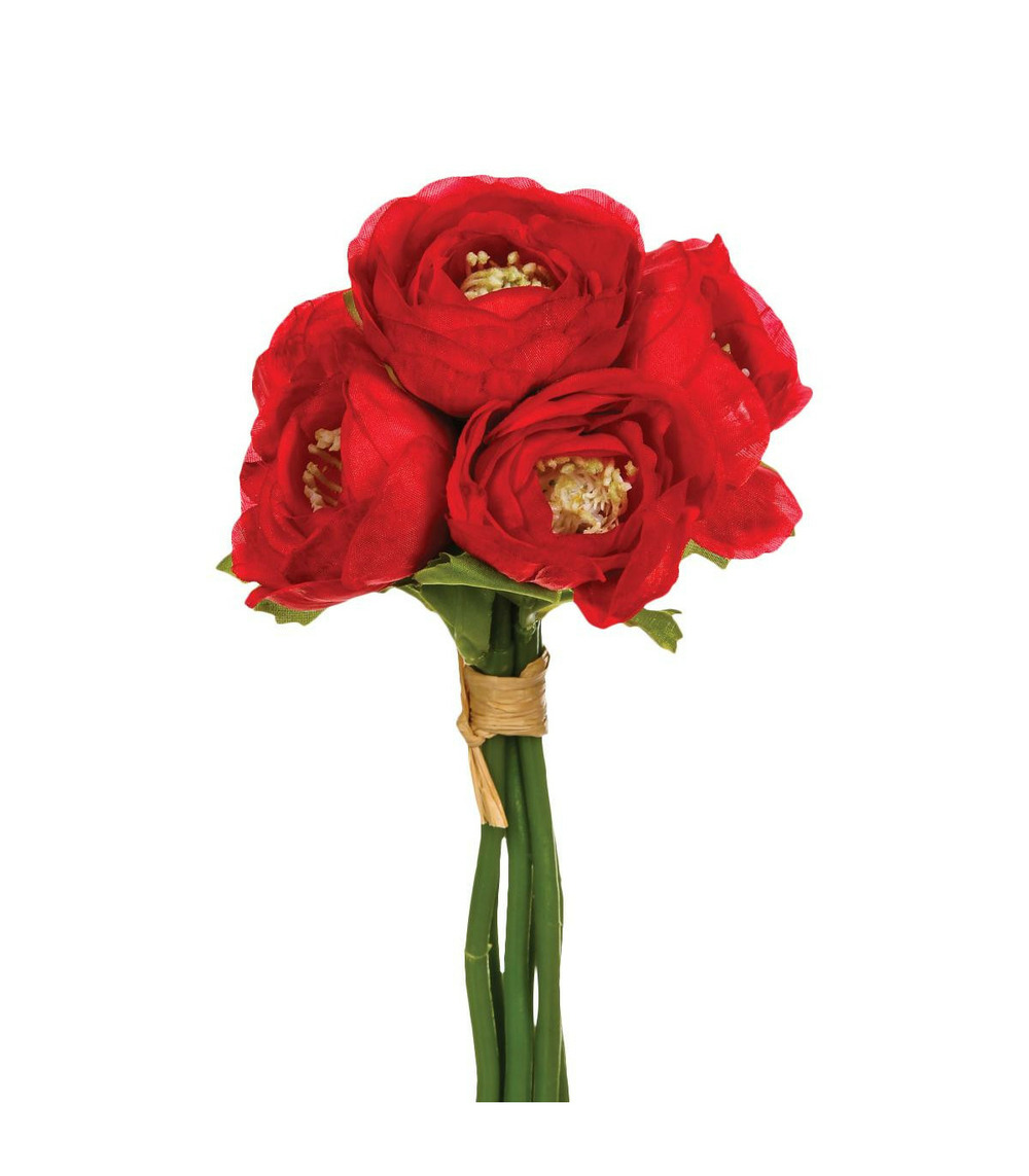 Bouquet de fleurs artificielles 6 renoncules d. 12 x h. 25 cm