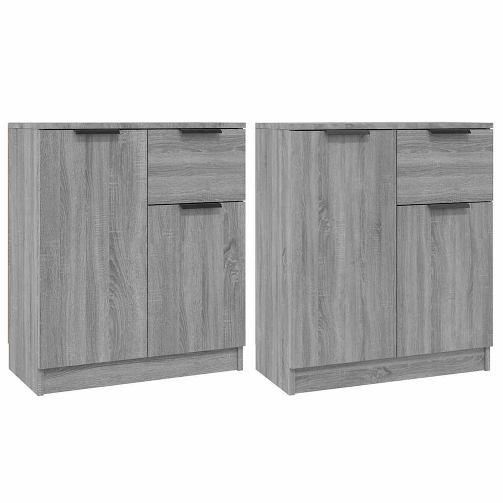 Buffets 2 pcs sonoma gris 60x30x70 cm bois d'ingénierie