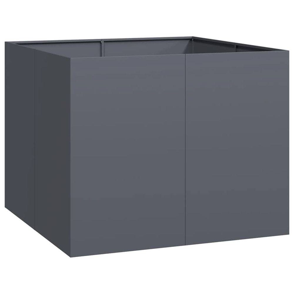 Jardinière d'extérieur anthracite 100x100x80 cm acier