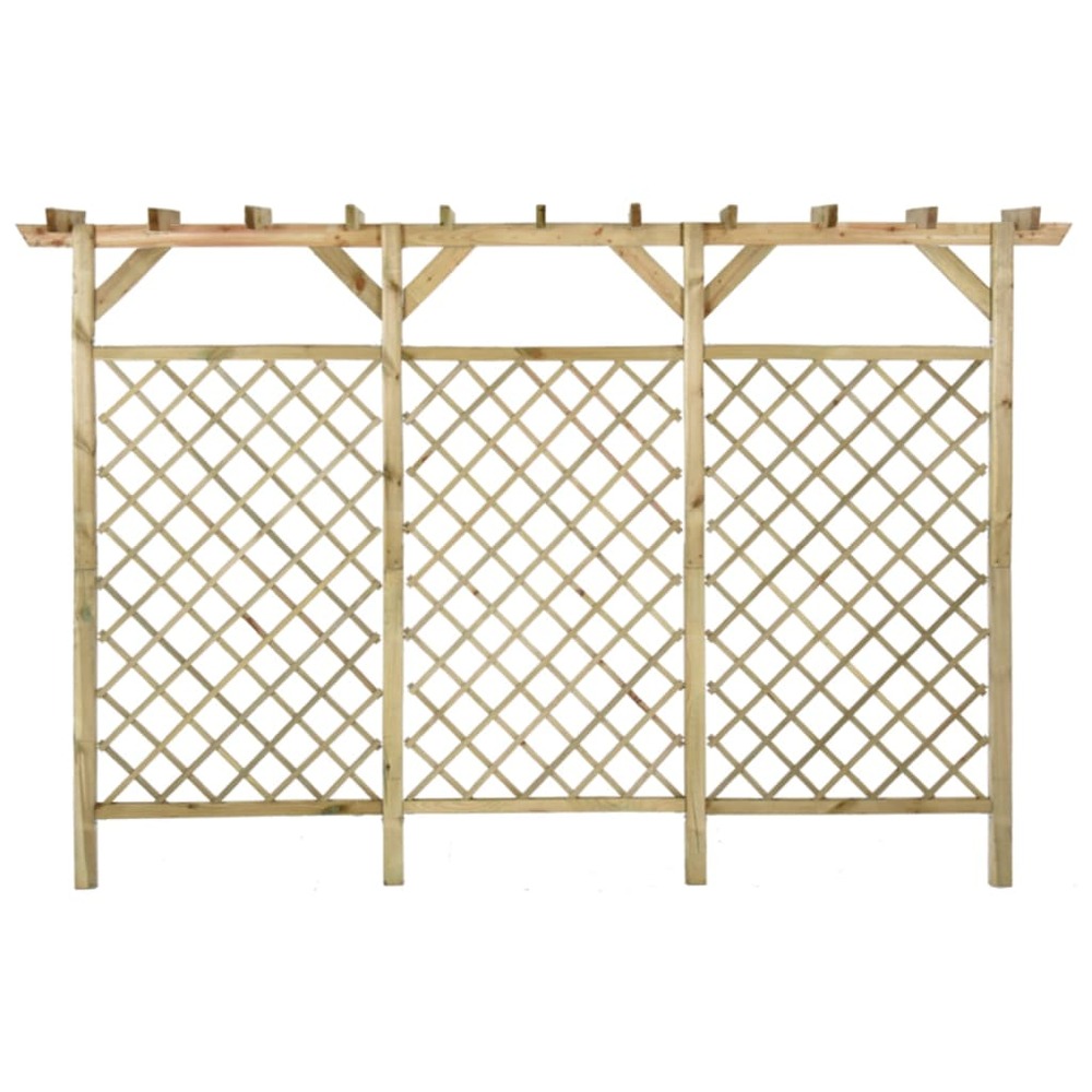 Clôture à treillis de jardin avec pergola 300x50x200 cm pin