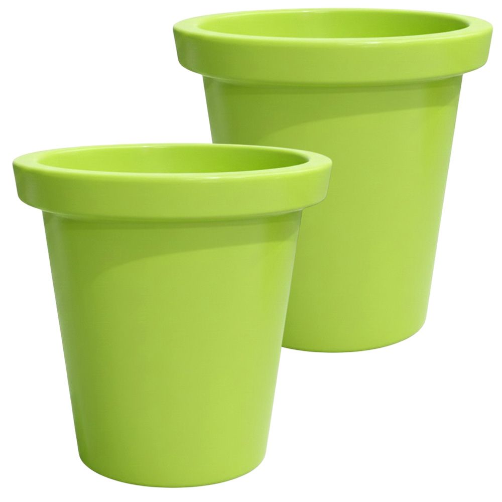 Pot de fleurs rond xxl delight 420l- lot de 2 - plast'up rotomoulage
