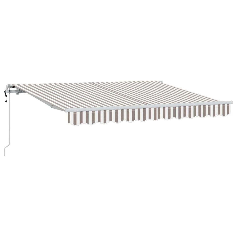 Auvent rétractable gris clair et blanc 500 × 350 cm