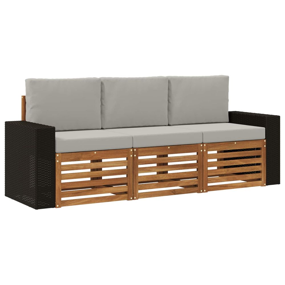Ensembles de canapés 3 pc bois d'acacia massif