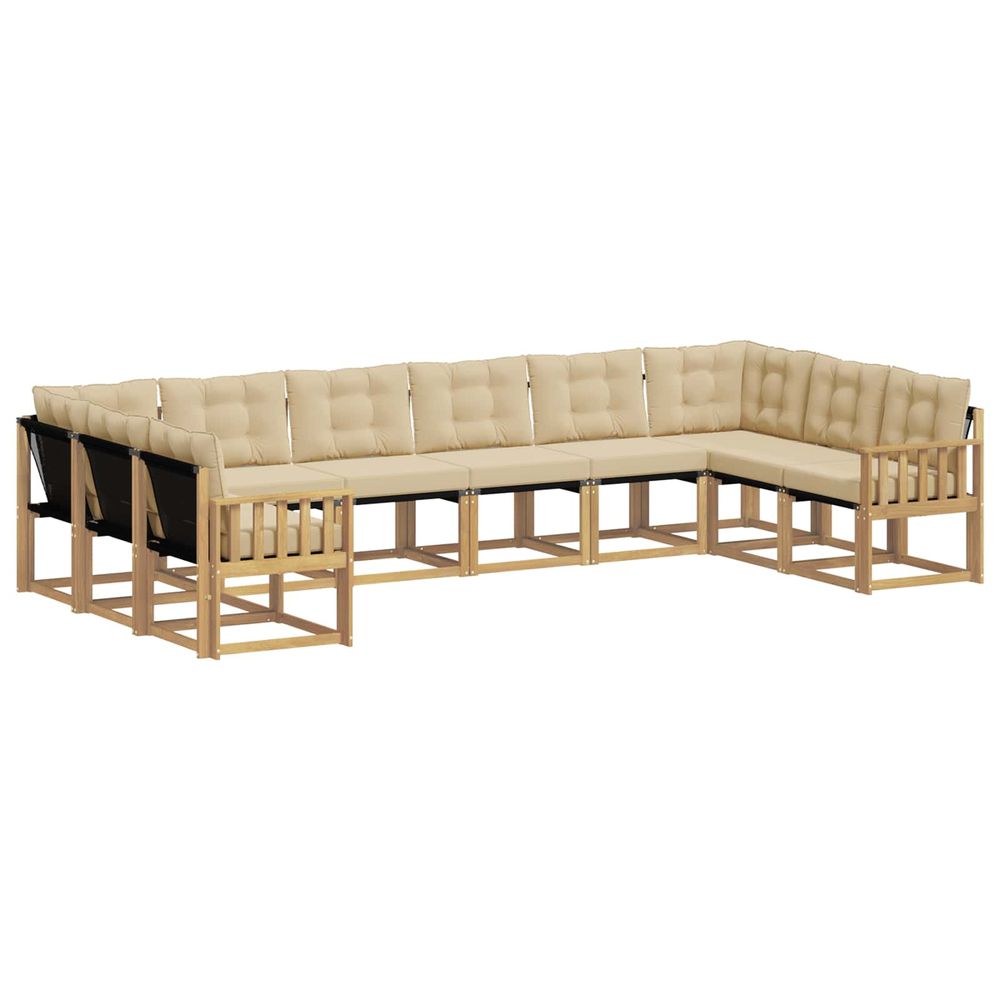 Ensemble de canapés d'extérieur 10 pc blanc et beige