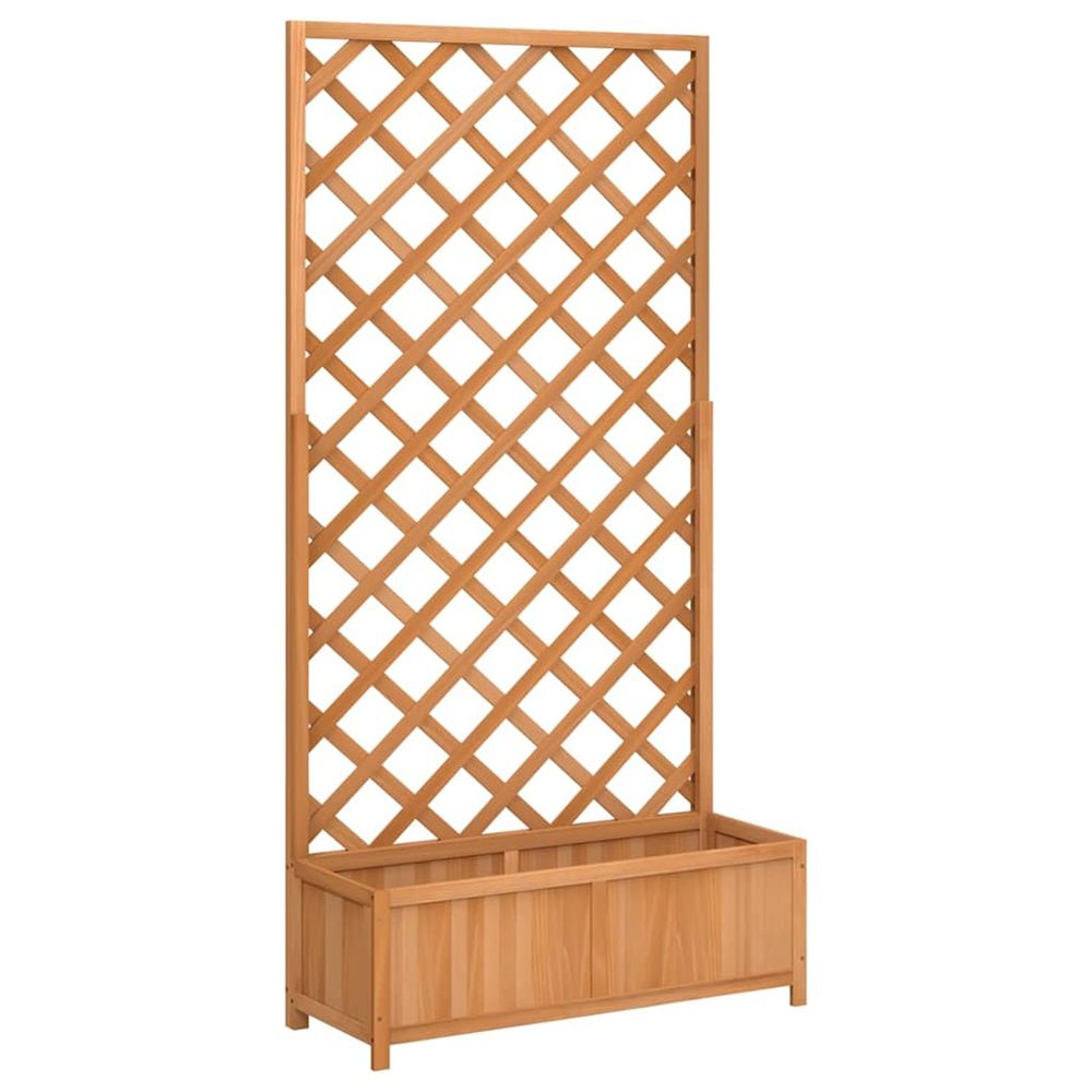 Jardinière d'extérieur avec treillis marron 90x35x180 cm bois massif de sapin