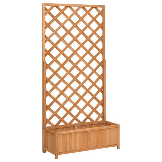 Jardinière d'extérieur avec treillis marron 90x35x180 cm bois massif de sapin