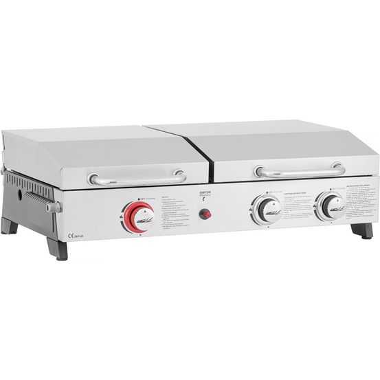 Plancha barbecue à gaz avec grille et plancha