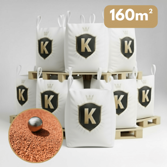 Sable stabilisé rouge 0/6 mm – pack 8 big bag +/- 1,5t – pétanque
