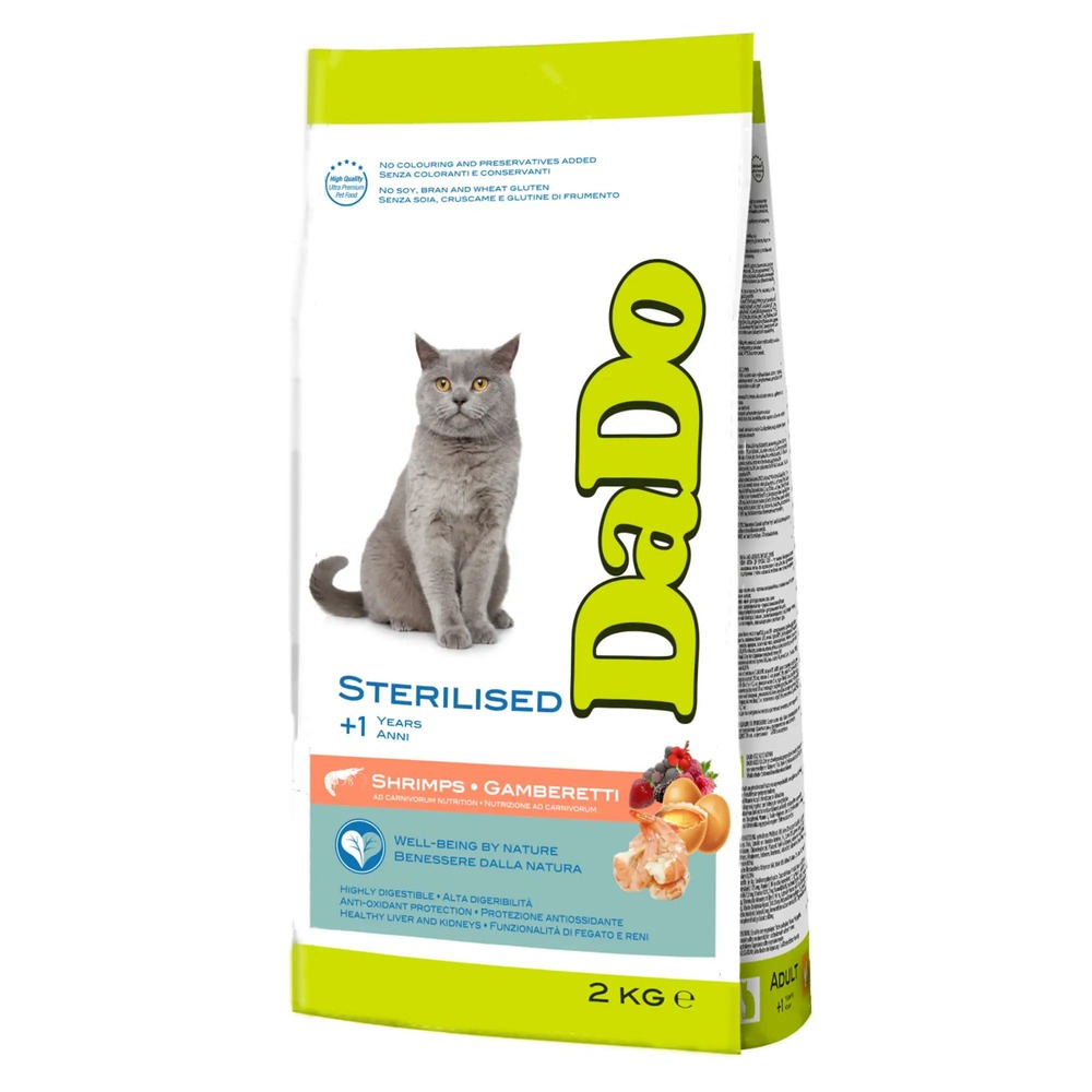 Croquettes pour chats adultes stérilisés crevette 2 kg