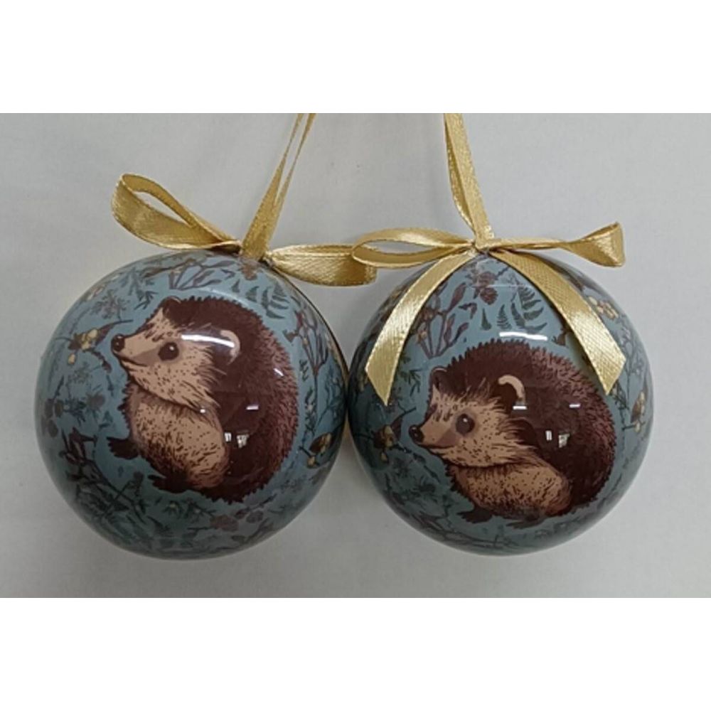 Lot de 2 boules imprimées hérisson d.6cm papier