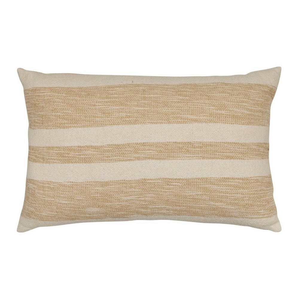 Coussin à rayures effet jute 