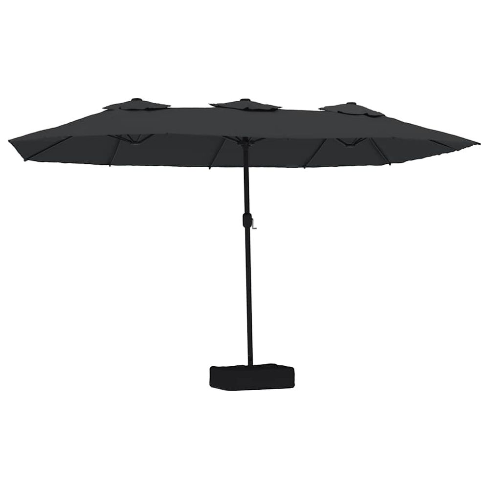 Parasol de jardin à double tête noir 449x265 cm