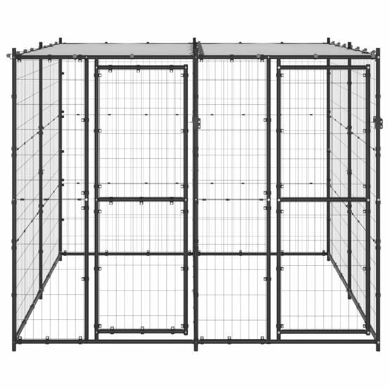 Chenil extérieur acier avec toit 4,84 m²