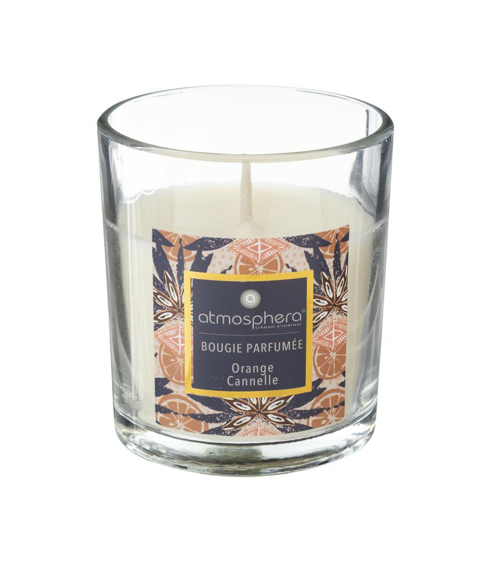 Bougie parfumée orange cannelle pot en verre 110 g