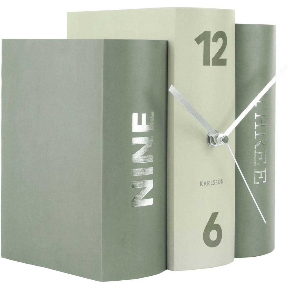 Horloge 3 livres book vert