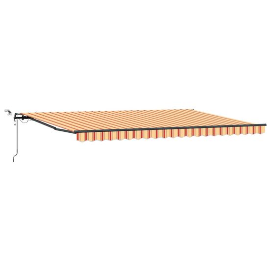 Auvent rétractable jaune et orange 500 × 350 cm polyester