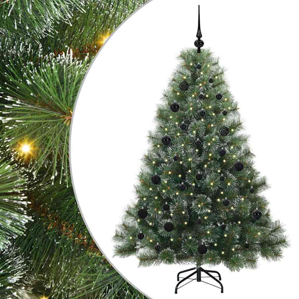 Sapin de noël artificiel avec 150 led vert 150 cm pe et pvc