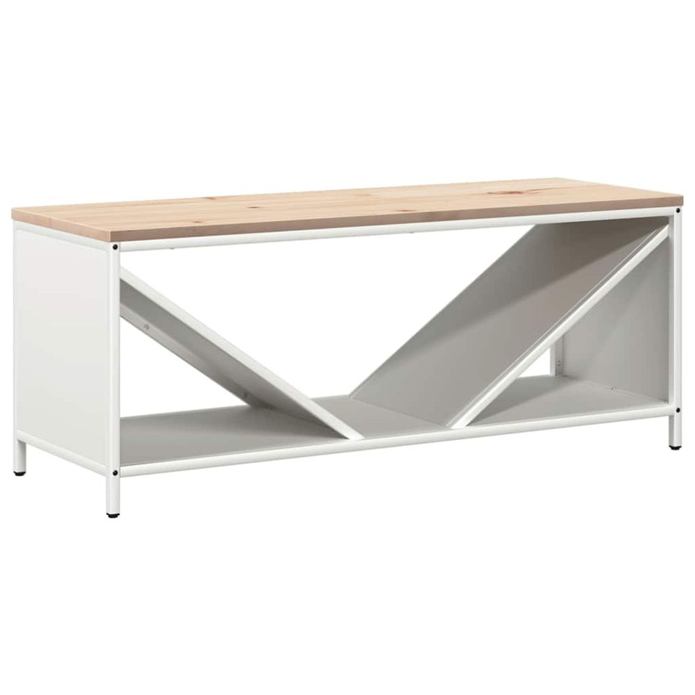 Étagère à bois de chauffage avec plateau en bois blanc