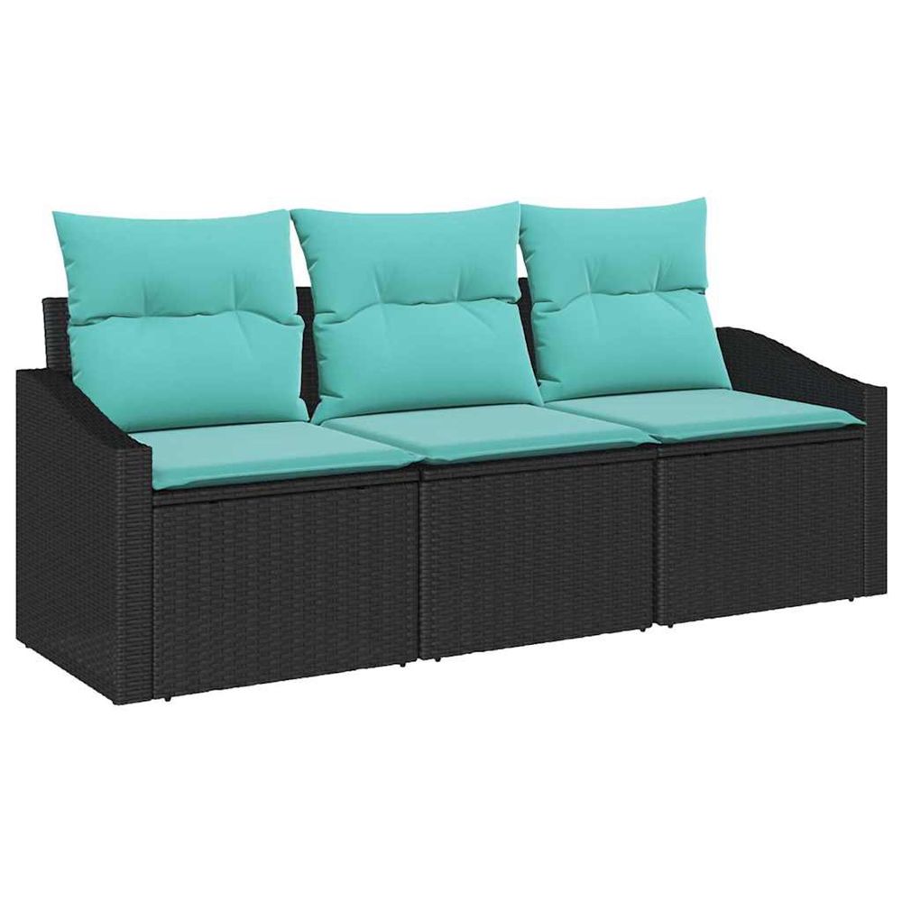 Ensemble de canapés 3 pc noir polyrotin